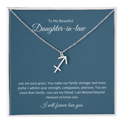 To My Beautiful Daughter-in-law , Zodiac Symbol Necklace