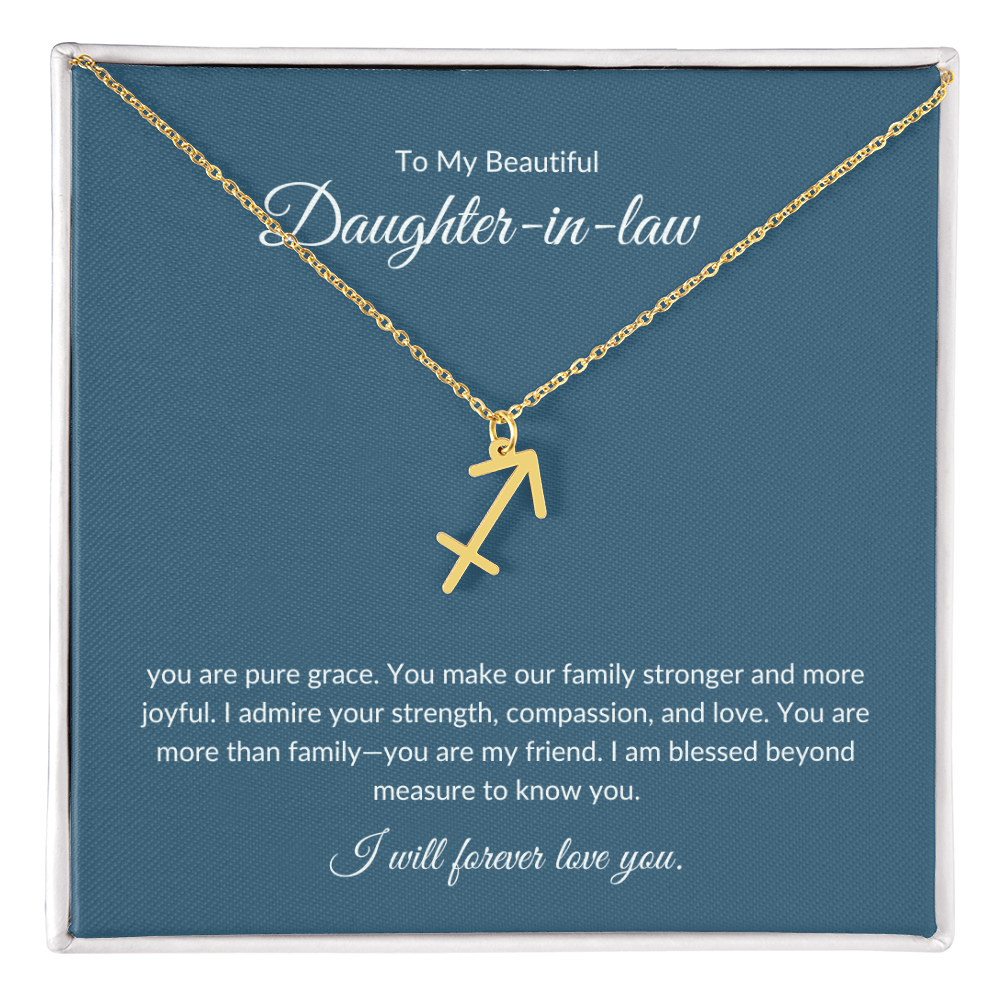 To My Beautiful Daughter-in-law , Zodiac Symbol Necklace