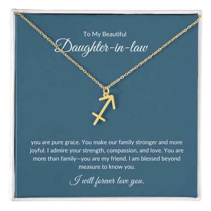 To My Beautiful Daughter-in-law , Zodiac Symbol Necklace