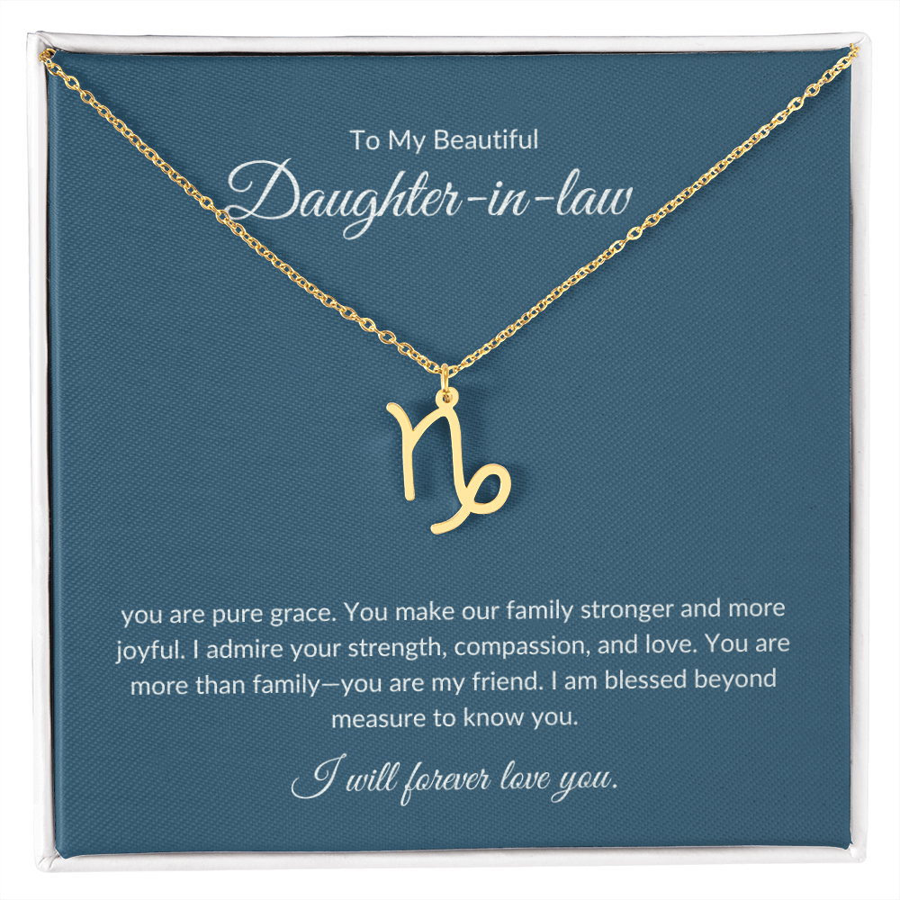 To My Beautiful Daughter-in-law , Zodiac Symbol Necklace