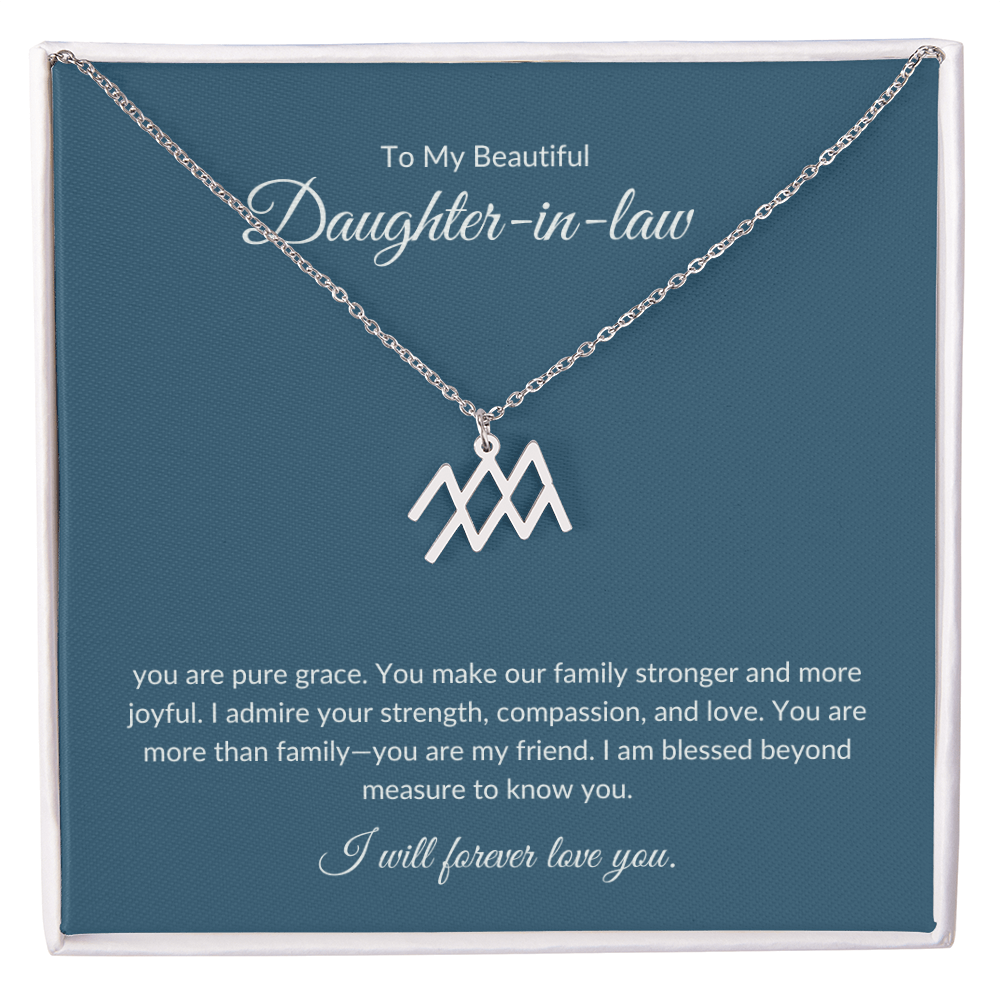 To My Beautiful Daughter-in-law , Zodiac Symbol Necklace