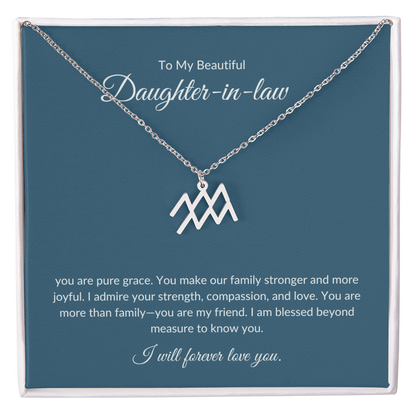To My Beautiful Daughter-in-law , Zodiac Symbol Necklace