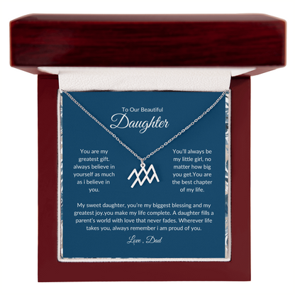 To My Daughter – You Are My Sunshine -Zodiac Symbol Necklace