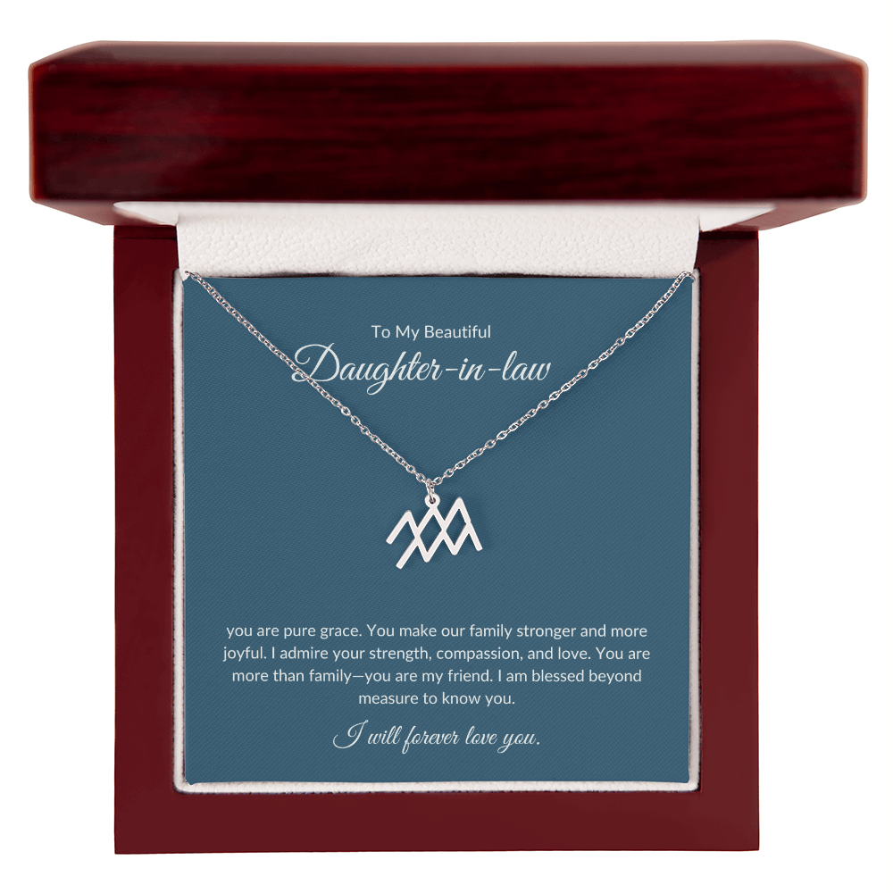 To My Beautiful Daughter-in-law , Zodiac Symbol Necklace