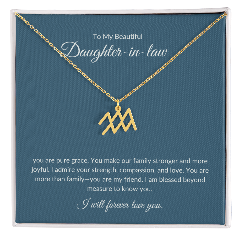 To My Beautiful Daughter-in-law , Zodiac Symbol Necklace
