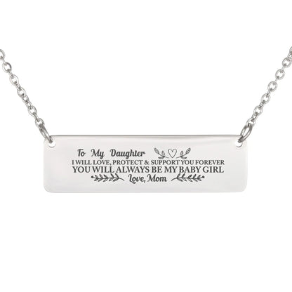 Custom Engraved Horizontal Bar Necklace 18K Gold finished Personalized Rectangle Pendant Jewelry prime Collection Hub