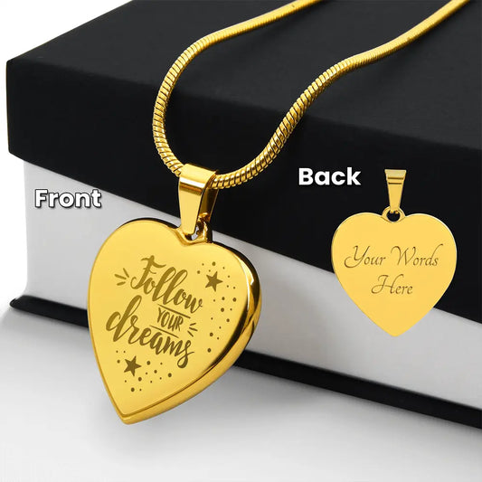 Personalized Engraved Heart Necklace Custom Name Pendant 18K Gold Stainless Steel Jewelry Gift prime Collection Hub