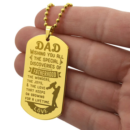 Personalized Engraved Dog Tag Necklace Custom Name Pendant 18K Gold Finish Jewelry Gift prime Collection Hub