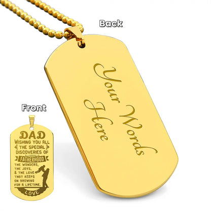 Personalized Engraved Dog Tag Necklace Custom Name Pendant 18K Gold Finish Jewelry Gift prime Collection Hub