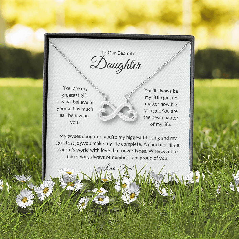 To My Beautiful Daughter | Heart Pendant Necklace | Love Dad