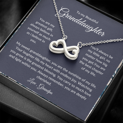 To My Granddaughter - Heart Necklace - Love Grandpa