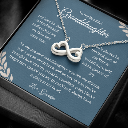 Granddaughter Necklace Gift – Forever Sparkle Pendant - Love Grandpa