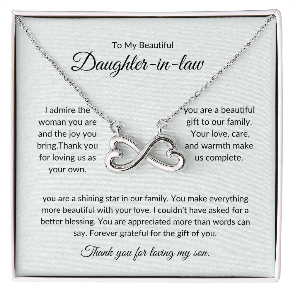Daughter-in-Law Necklace Gift – Heart Pendant with Elegant Gift Box