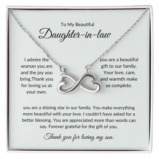 Daughter-in-Law Necklace Gift – Heart Pendant with Elegant Gift Box