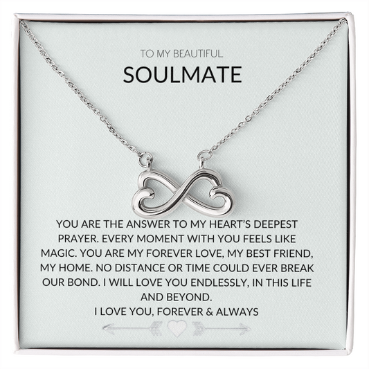 To My Soulmate – Sparkling Heart Necklace