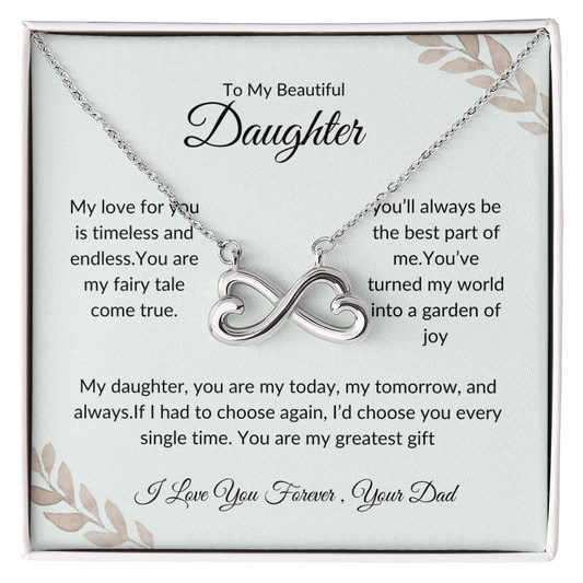 My Daughter Gift | Sparkling Heart Necklace | Love Dad