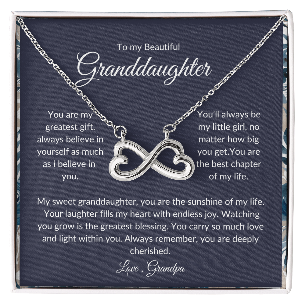 To My Granddaughter - Heart Necklace - Love Grandpa