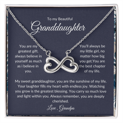 To My Granddaughter - Heart Necklace - Love Grandpa
