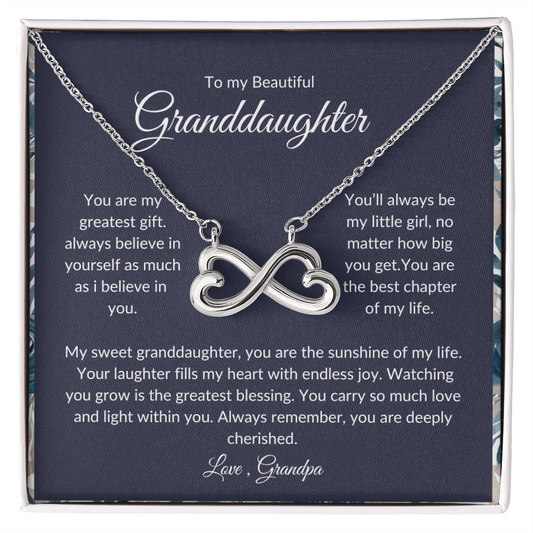 To My Granddaughter - Heart Necklace - Love Grandpa