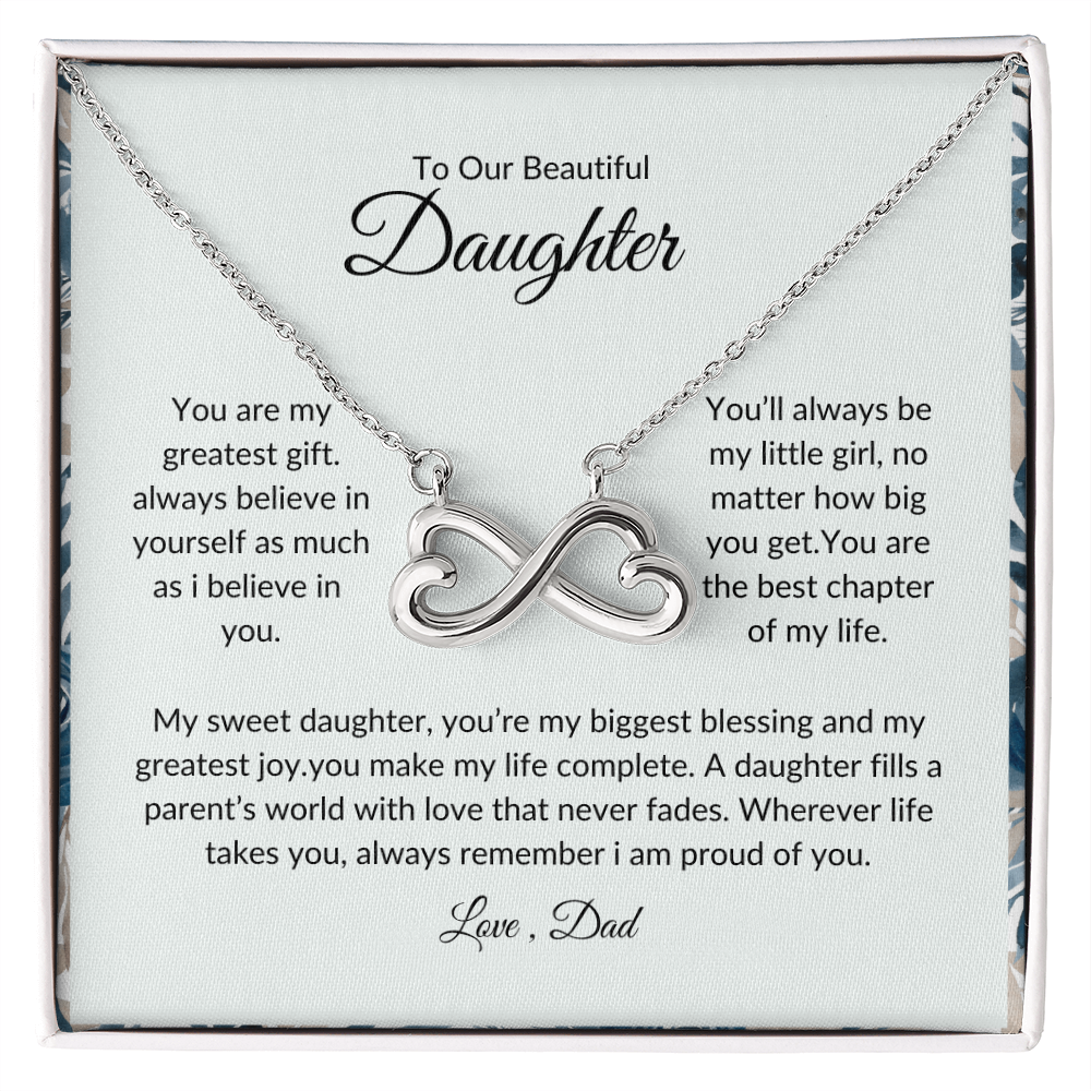 To My Beautiful Daughter | Heart Pendant Necklace | Love Dad