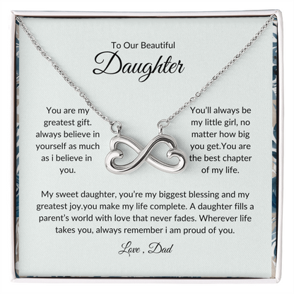 To My Beautiful Daughter | Heart Pendant Necklace | Love Dad
