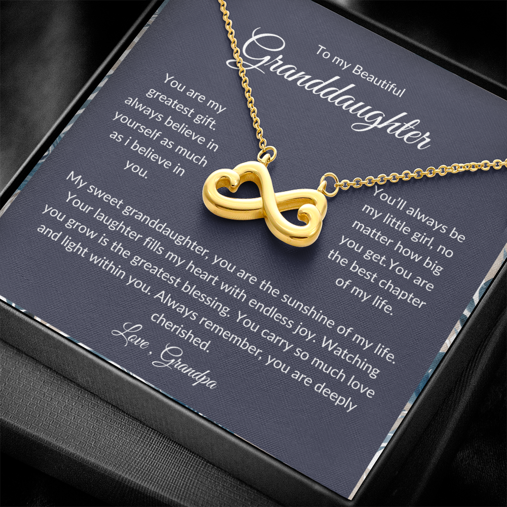 To My Granddaughter - Heart Necklace - Love Grandpa