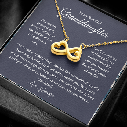 To My Granddaughter - Heart Necklace - Love Grandpa