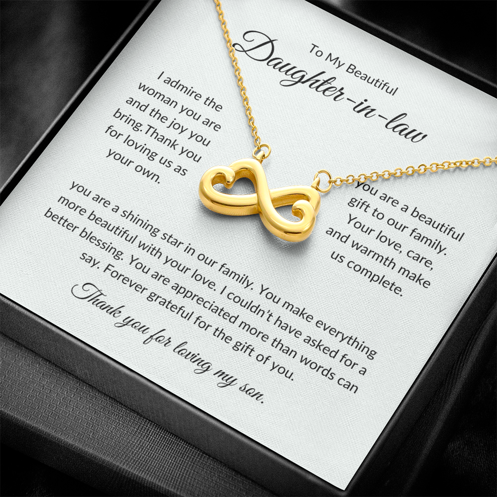 Daughter-in-Law Necklace Gift – Heart Pendant with Elegant Gift Box