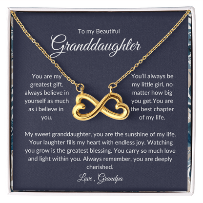 To My Granddaughter - Heart Necklace - Love Grandpa
