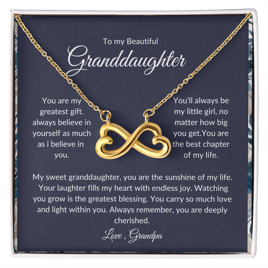 To My Granddaughter - Heart Necklace - Love Grandpa