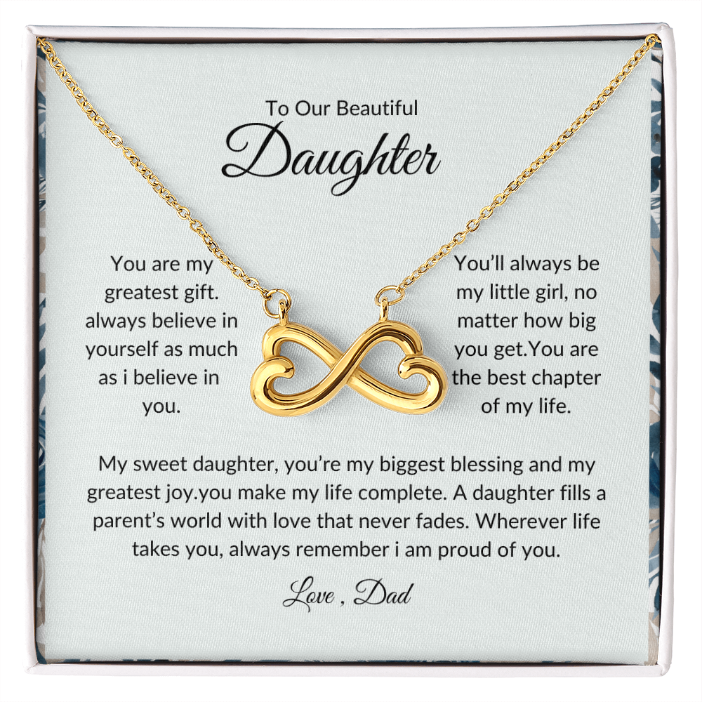 To My Beautiful Daughter | Heart Pendant Necklace | Love Dad