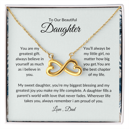 To My Beautiful Daughter | Heart Pendant Necklace | Love Dad
