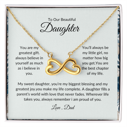 To My Beautiful Daughter | Heart Pendant Necklace | Love Dad