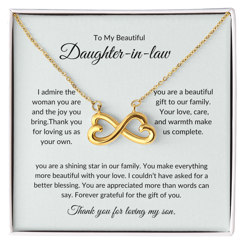 Daughter-in-Law Necklace Gift – Heart Pendant with Elegant Gift Box