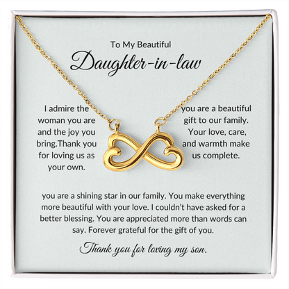 Daughter-in-Law Necklace Gift – Heart Pendant with Elegant Gift Box