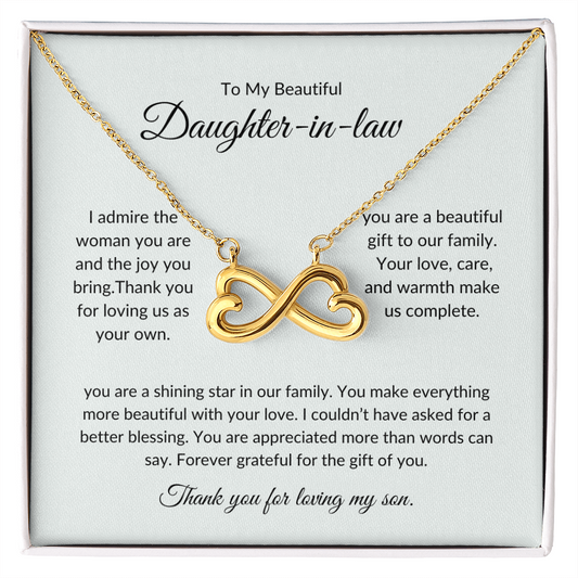 Daughter-in-Law Necklace Gift – Heart Pendant with Elegant Gift Box