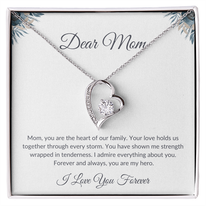 Mom Necklace Gift – Sparkling Love Knot Pendant That Shines Forever