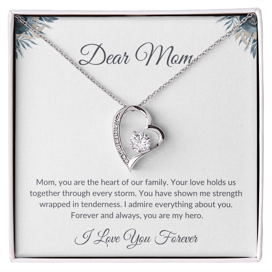 Mom Necklace Gift – Sparkling Love Knot Pendant That Shines Forever