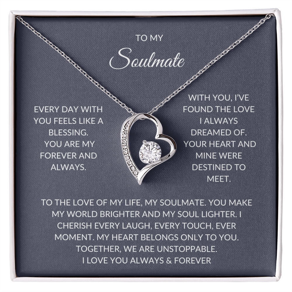My Soulmate – Heart Pendant Necklace with Love Note