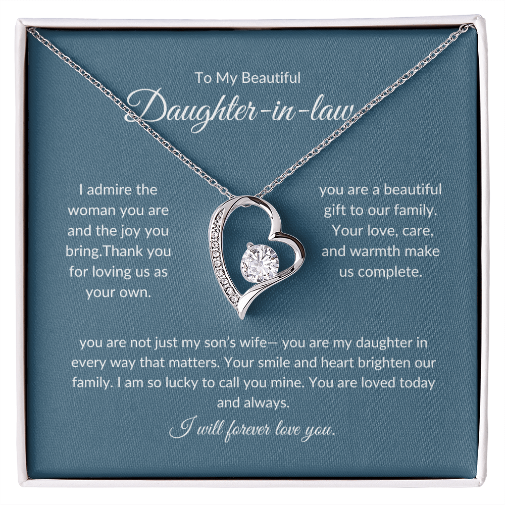 To My Daughter-in-Law – Forever Love Knot Necklace with Sentimental Note