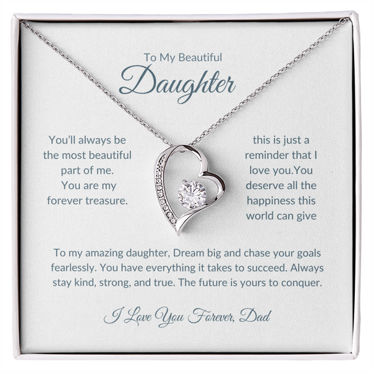 To My Beautiful Daughter | Heart Pendant Necklace | Love Dad