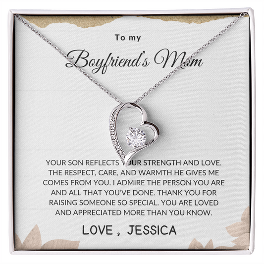 Boyfriend's Mom Gift – Sparkling Heart Pendant Necklace