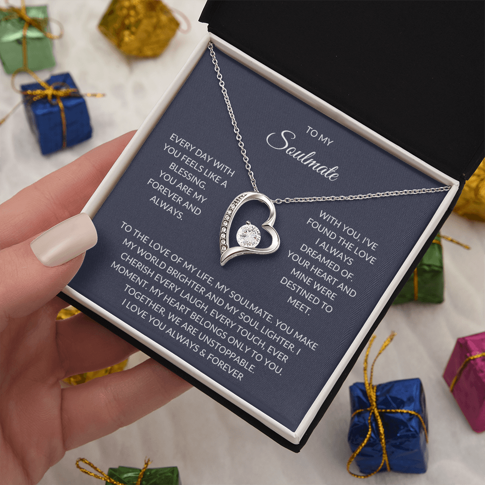 My Soulmate – Heart Pendant Necklace with Love Note