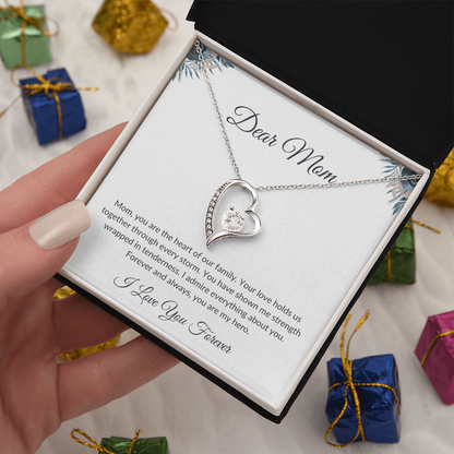 Mom Necklace Gift – Sparkling Love Knot Pendant That Shines Forever