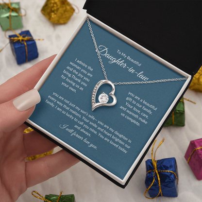 To My Daughter-in-Law – Forever Love Knot Necklace with Sentimental Note