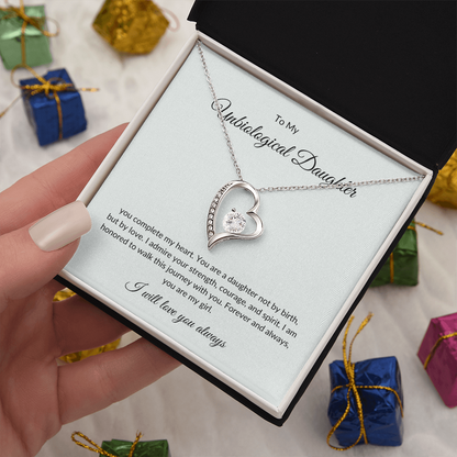 To My Bonus Daughter – Forever Love Necklace with Elegant Gift Box
