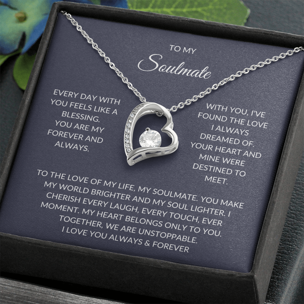 My Soulmate – Heart Pendant Necklace with Love Note
