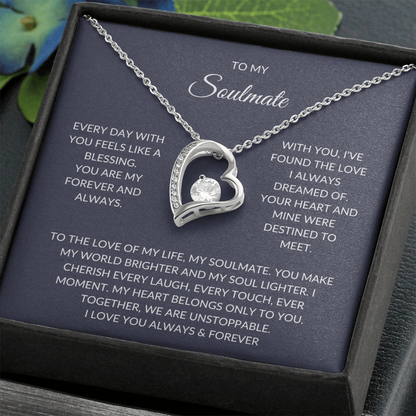 My Soulmate – Heart Pendant Necklace with Love Note