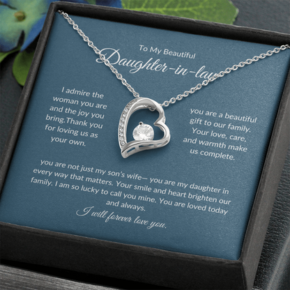 To My Daughter-in-Law – Forever Love Knot Necklace with Sentimental Note