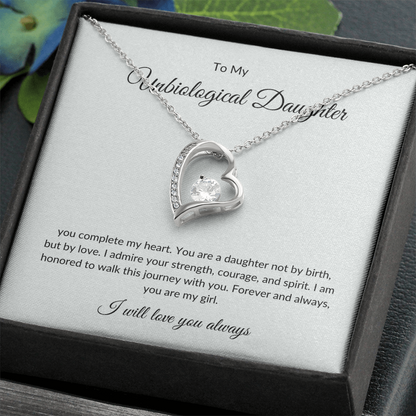 To My Bonus Daughter – Forever Love Necklace with Elegant Gift Box